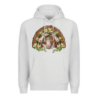 Dove Grey merino wool ram lily rainbow Premium Hoodie - BarkalooDesign