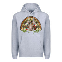 Heather Grey merino wool ram lily rainbow Premium Hoodie - BarkalooDesign