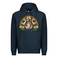 Navy merino wool ram lily rainbow Premium Hoodie - BarkalooDesign