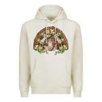 Oatmeal Heather merino wool ram lily rainbow Premium Hoodie - BarkalooDesign