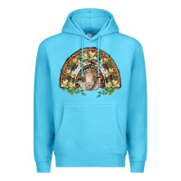 Ocean Blue merino wool ram lily rainbow Premium Hoodie - BarkalooDesign