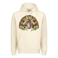 Sandshell merino wool ram lily rainbow Premium Hoodie - BarkalooDesign