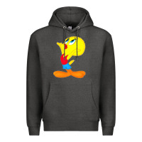 Charcoal Heather tweety bird Premium Hoodie - DesigneFamous