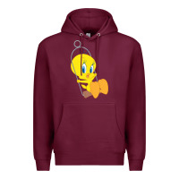 Burgundy tweety bird Premium Hoodie - DesigneFamous