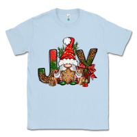 Dusty Blue joy christmas with gnome bbs Classic Tee - BundleAndBundleShop