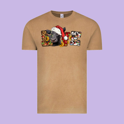 Love Christmas Black Angus Vintage Tee Designed By Lillyallendesigns