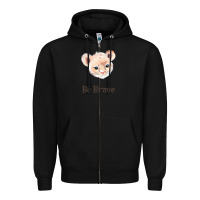 Black lion cute animals Zipper Hoodie - RanaPortraitStore