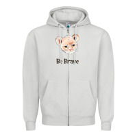 Dove Grey lion cute animals Zipper Hoodie - RanaPortraitStore