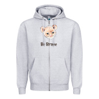Heather Grey lion cute animals Zipper Hoodie - RanaPortraitStore