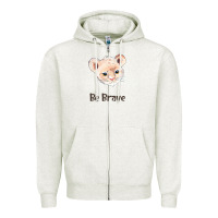 Oatmeal Heather lion cute animals Zipper Hoodie - RanaPortraitStore