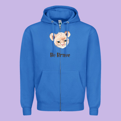 Lion Cute Animals Zipper Hoodie Designed By Ranaportraitstore