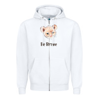 White lion cute animals Zipper Hoodie - RanaPortraitStore