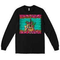Black mexican guitar roses cactus sombrero Long Sleeve Tee - Artiststas