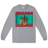 Heather Grey mexican guitar roses cactus sombrero Long Sleeve Tee - Artiststas