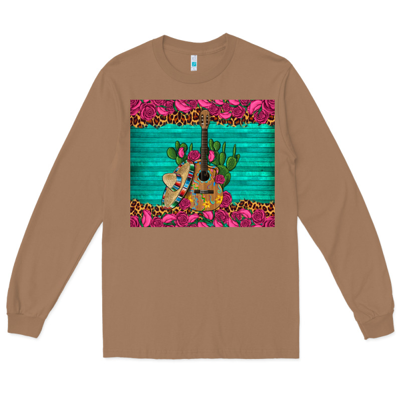 Mexican Guitar Roses Cactus Sombrero Long Sleeve Tee by Artiststas | Teevron