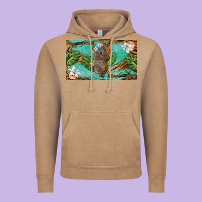 Koala Cup Vintage Hoodie Designed By Barkaloodesign