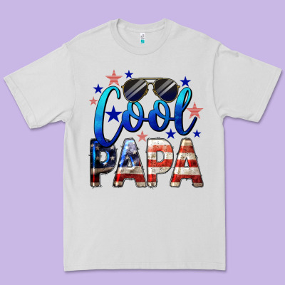 Cool Papa American Flag 4th Of July Premium Tee Designed By Lillyallendesigns