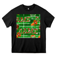 Black american football megaphone and game seamless pattern Heavy Core Tee - BundleAndBundleShop