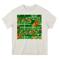 Cream american football megaphone and game seamless pattern Heavy Core Tee - BundleAndBundleShop