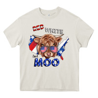 Cream Red White And Moo Cow Heavy Core Tee - RanaPortraitStore