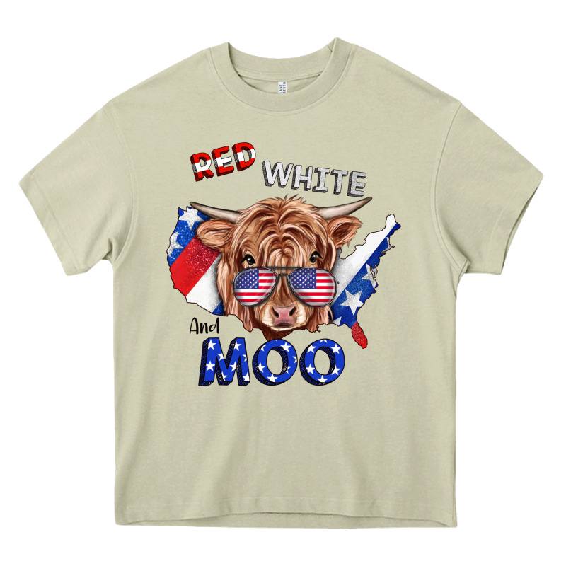Red White And Moo Cow Heavy Core Tee by RanaPortraitStore | Teevron