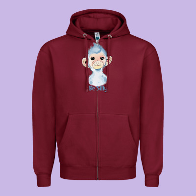 Monkey Cute Animals Zipper Hoodie Designed By Ranaportraitstore