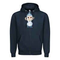 Navy monkey cute animals Zipper Hoodie - RanaPortraitStore