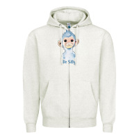 Oatmeal Heather monkey cute animals Zipper Hoodie - RanaPortraitStore