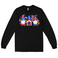 Black american flag gnomes sunflowers star Long Sleeve Tee - Artiststas