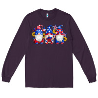 Plum american flag gnomes sunflowers star Long Sleeve Tee - Artiststas