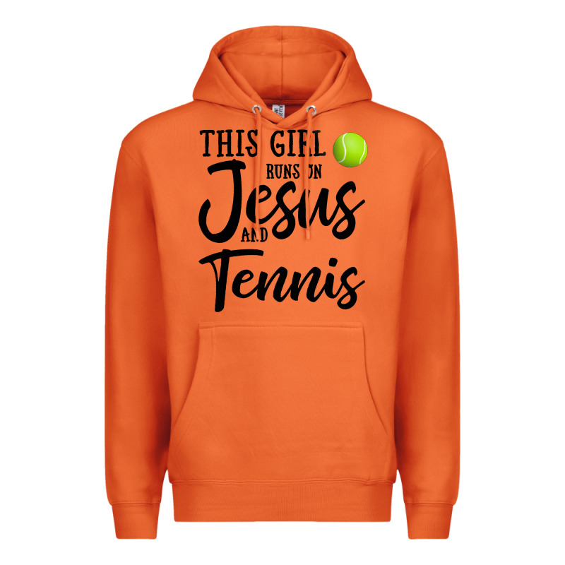 This Girl Runs On Jesus And Tennis Premium Hoodie by DesigneFamous | Teevron