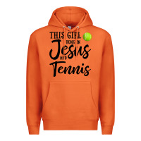 Carrot this girl runs on jesus and tennis Premium Hoodie - DesigneFamous