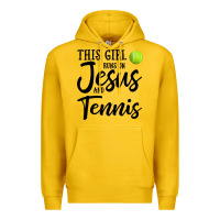 Lemon this girl runs on jesus and tennis Premium Hoodie - DesigneFamous