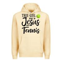 Pina Colada this girl runs on jesus and tennis Premium Hoodie - DesigneFamous