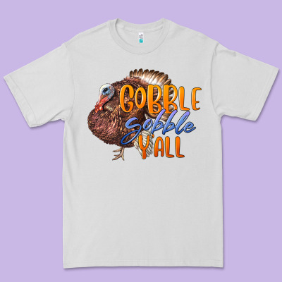 Fall Gobble Gobble Y'all Premium Tee Designed By Lillyallendesigns