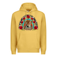 Antique Gold brown baby cow floral rose rainbow Premium Hoodie - BarkalooDesign
