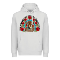 Dove Grey brown baby cow floral rose rainbow Premium Hoodie - BarkalooDesign