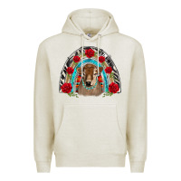 Oatmeal Heather brown baby cow floral rose rainbow Premium Hoodie - BarkalooDesign
