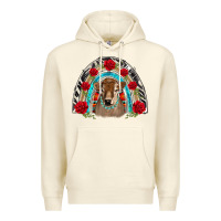 Sandshell brown baby cow floral rose rainbow Premium Hoodie - BarkalooDesign
