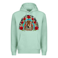 Seafoam brown baby cow floral rose rainbow Premium Hoodie - BarkalooDesign