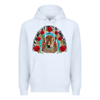 White brown baby cow floral rose rainbow Premium Hoodie - BarkalooDesign