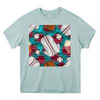 Arona baseball  uniform with turquoise gemstone seamless pattern Heavy Core Tee - BundleAndBundleShop