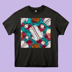 Baseball  Uniform With Turquoise Gemstone Seamless Pattern Heavy Core Tee Designed By Bundleandbundleshop