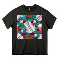 Asphalt baseball  uniform with turquoise gemstone seamless pattern Heavy Core Tee - BundleAndBundleShop