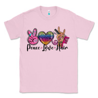Bubblegum Pink peace love hair Classic Tee - BarkalooDesign