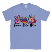 Colony Blue peace love hair Classic Tee - BarkalooDesign