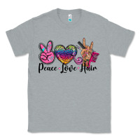 Heather Grey peace love hair Classic Tee - BarkalooDesign