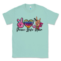 Seafoam peace love hair Classic Tee - BarkalooDesign