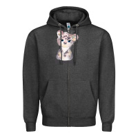 Charcoal Heather tiger cute animals Zipper Hoodie - RanaPortraitStore