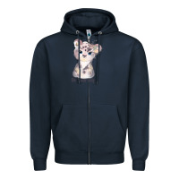 Navy tiger cute animals Zipper Hoodie - RanaPortraitStore
